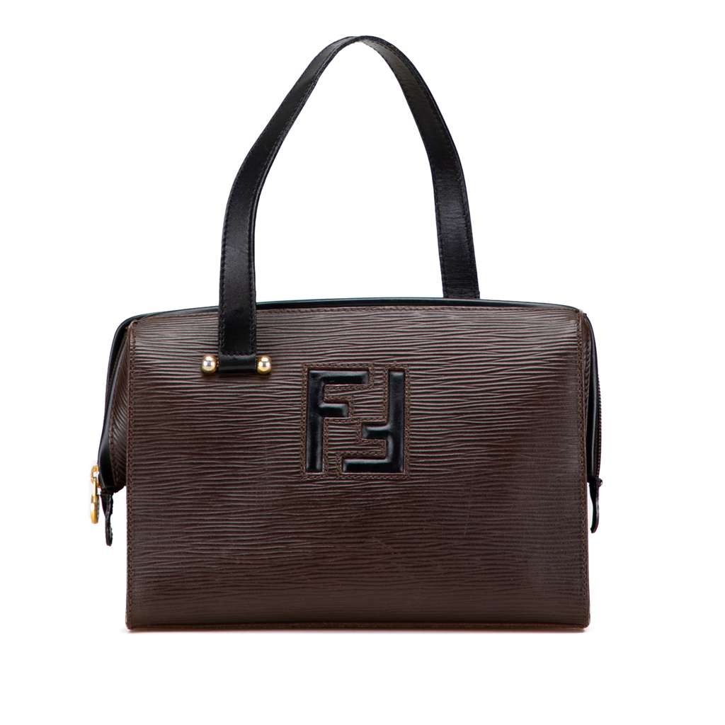 Fendi Textured Leather FF Handbag