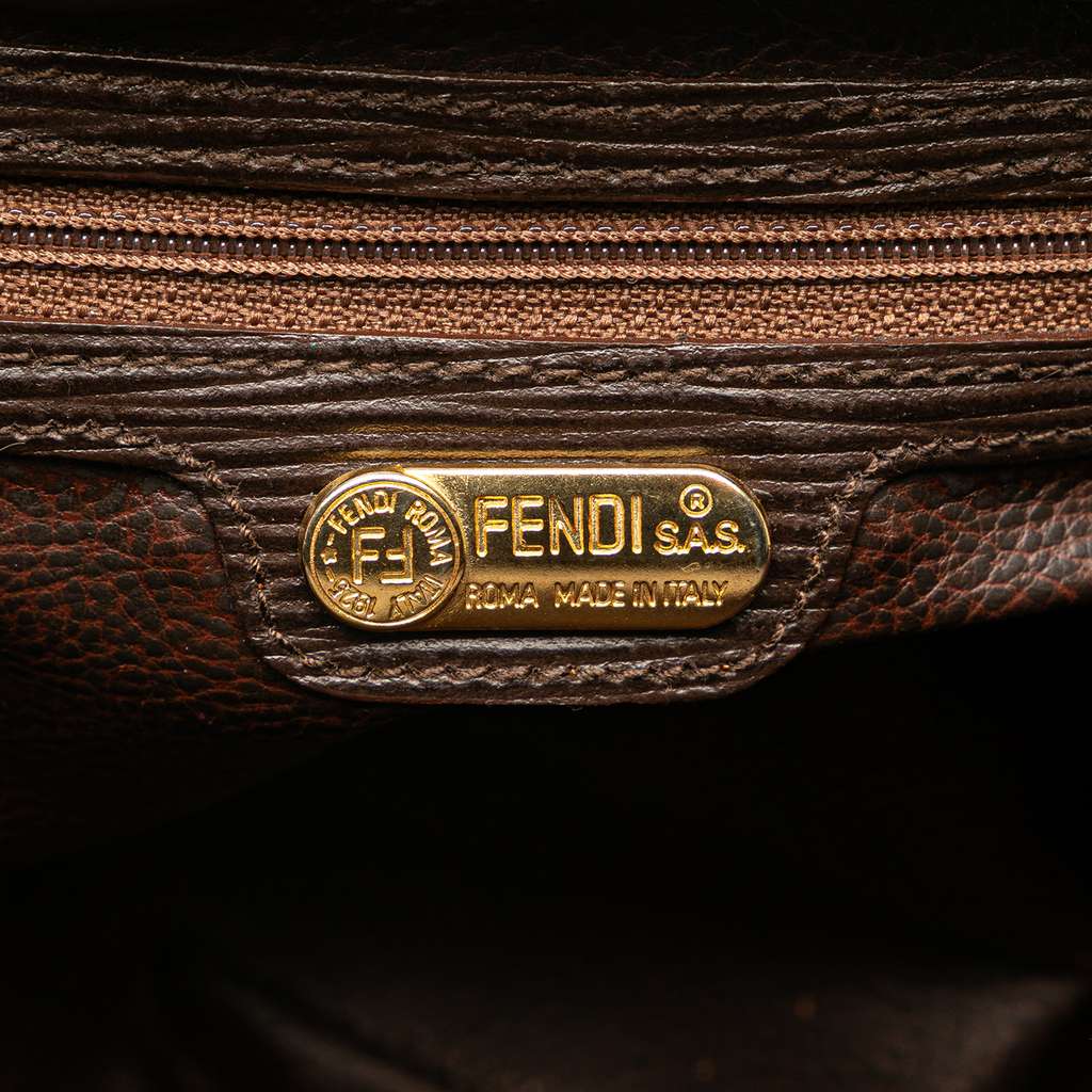 Fendi Textured Leather FF Handbag - 5