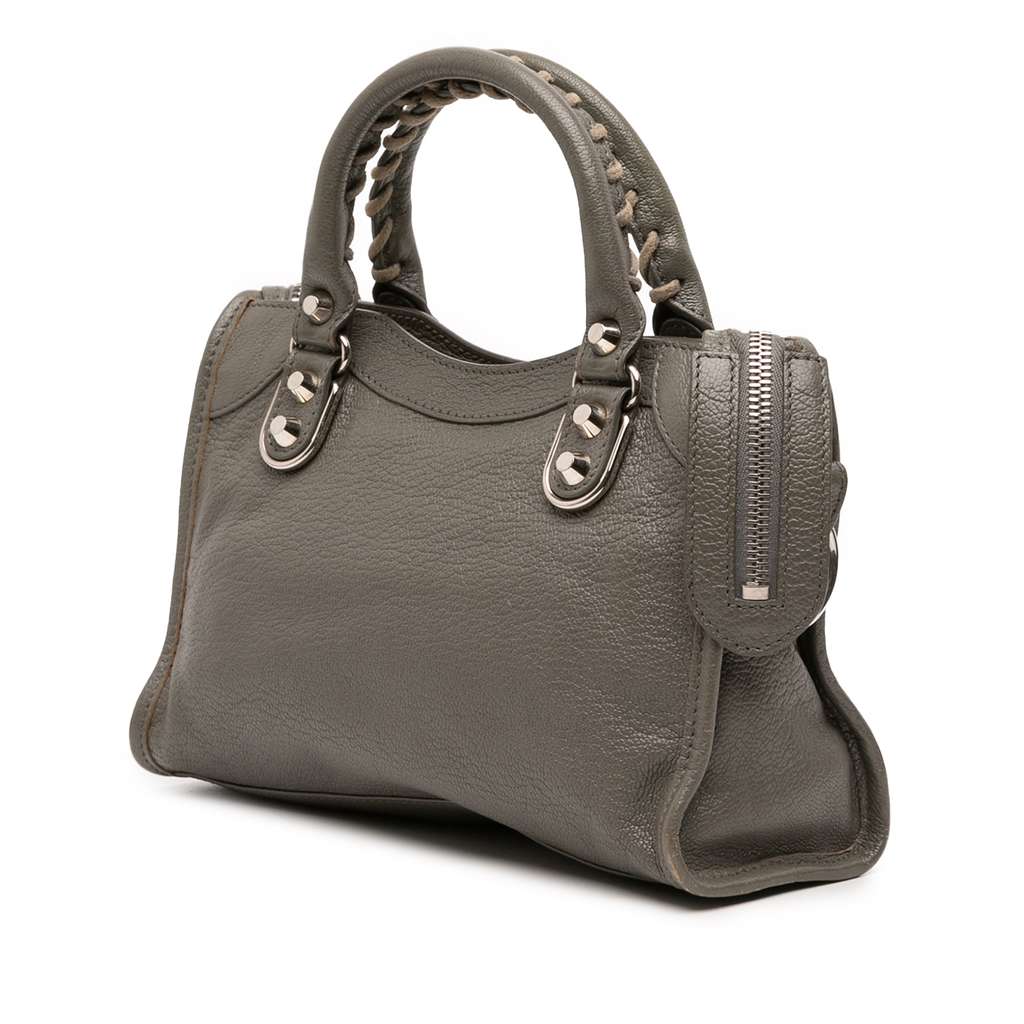 Balenciaga Mini Chevre Motocross Classic Metallic Edge City Satchel - Back view