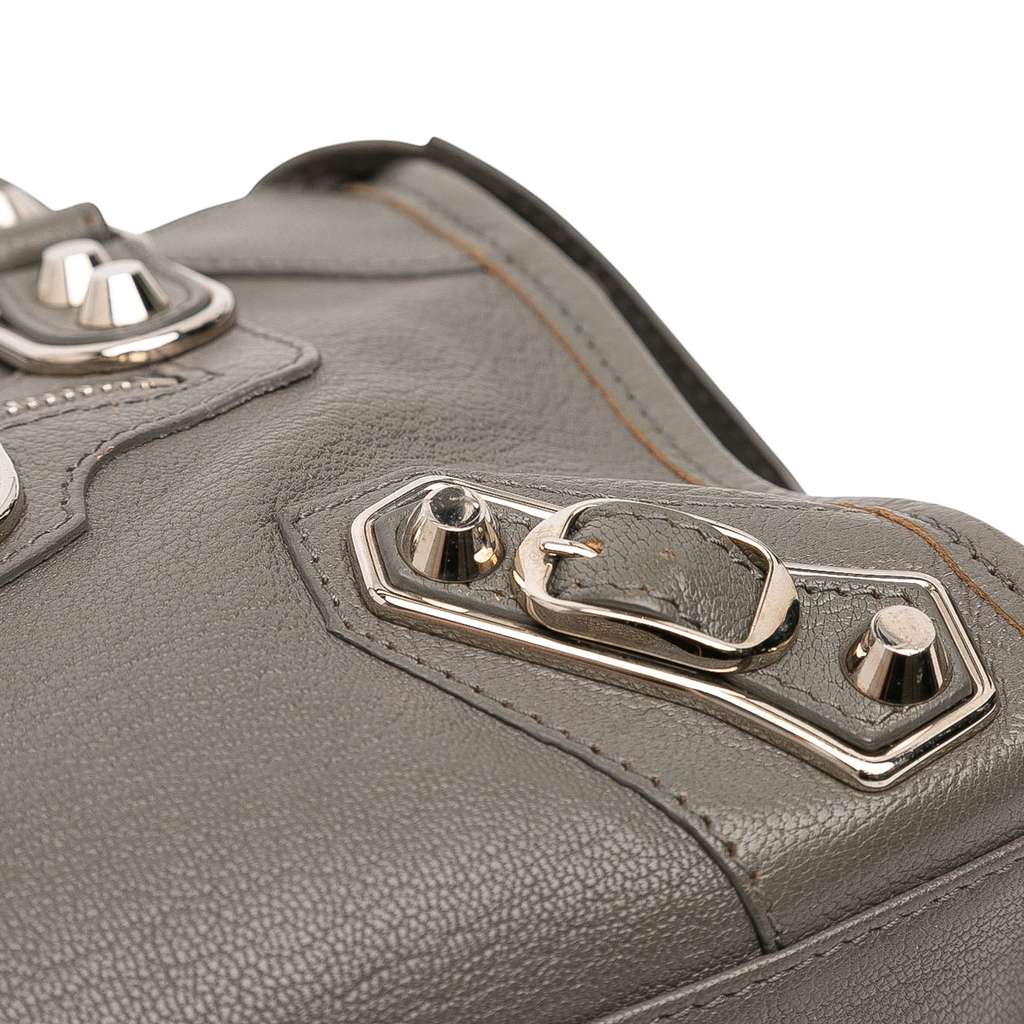 Balenciaga Mini Chevre Motocross Classic Metallic Edge City Satchel - Detail 1