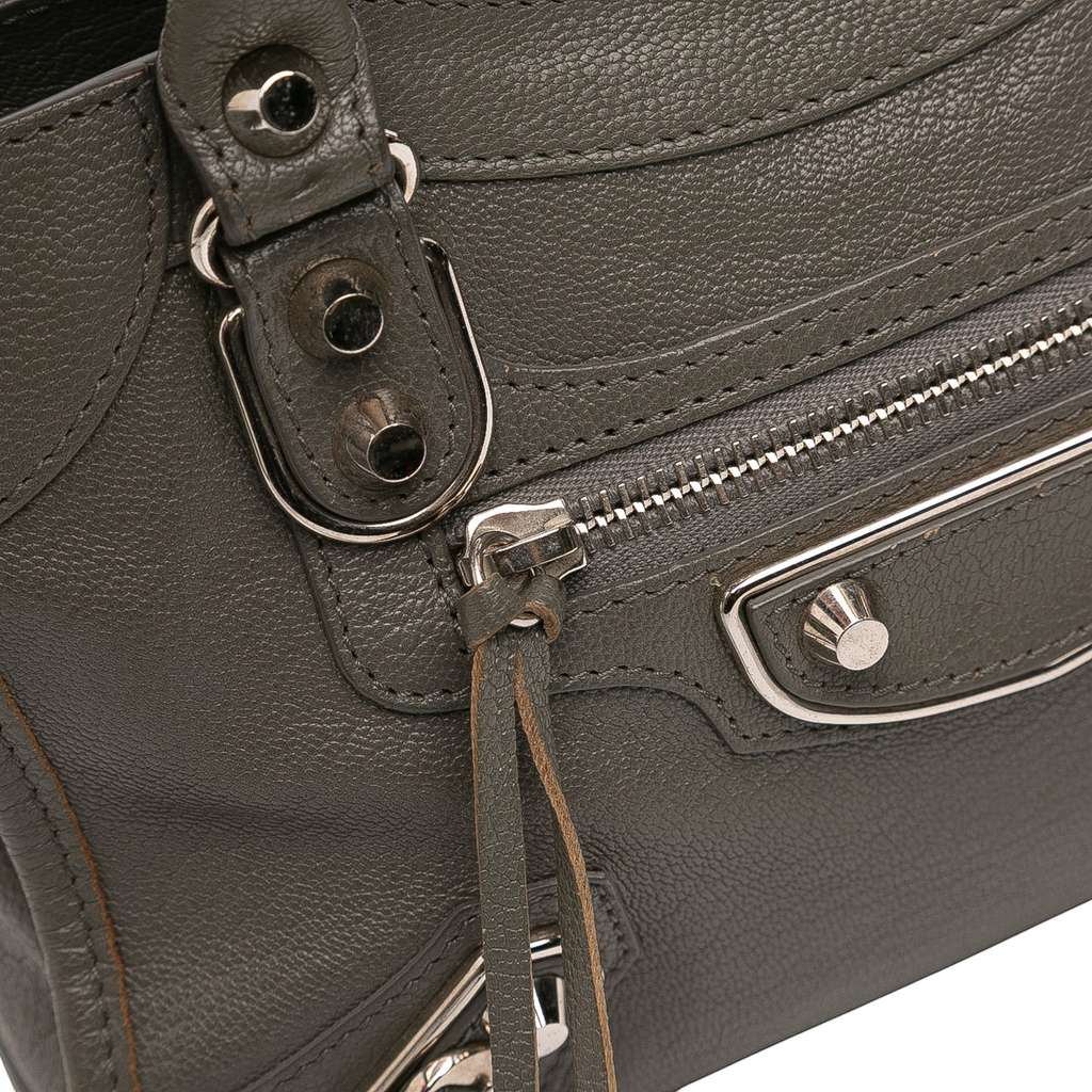 Balenciaga Mini Chevre Motocross Classic Metallic Edge City Satchel - Image 10