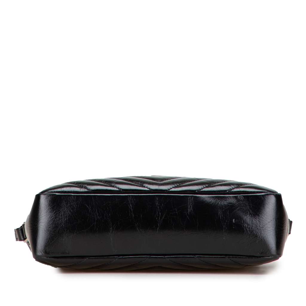 Saint Laurent Cracked Shiny Calfskin Matelasse Tassel Monogram Lou Camera Bag - Image 6
