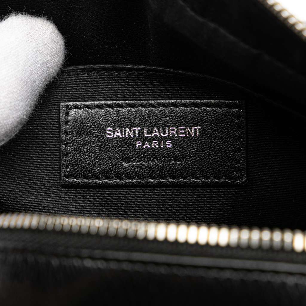 Saint Laurent Cracked Shiny Calfskin Matelasse Tassel Monogram Lou Camera Bag - Detail 1