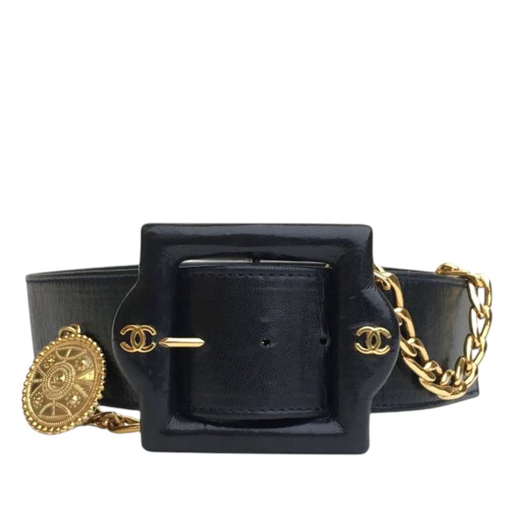 Chanel Vintage Leather Chain Belt