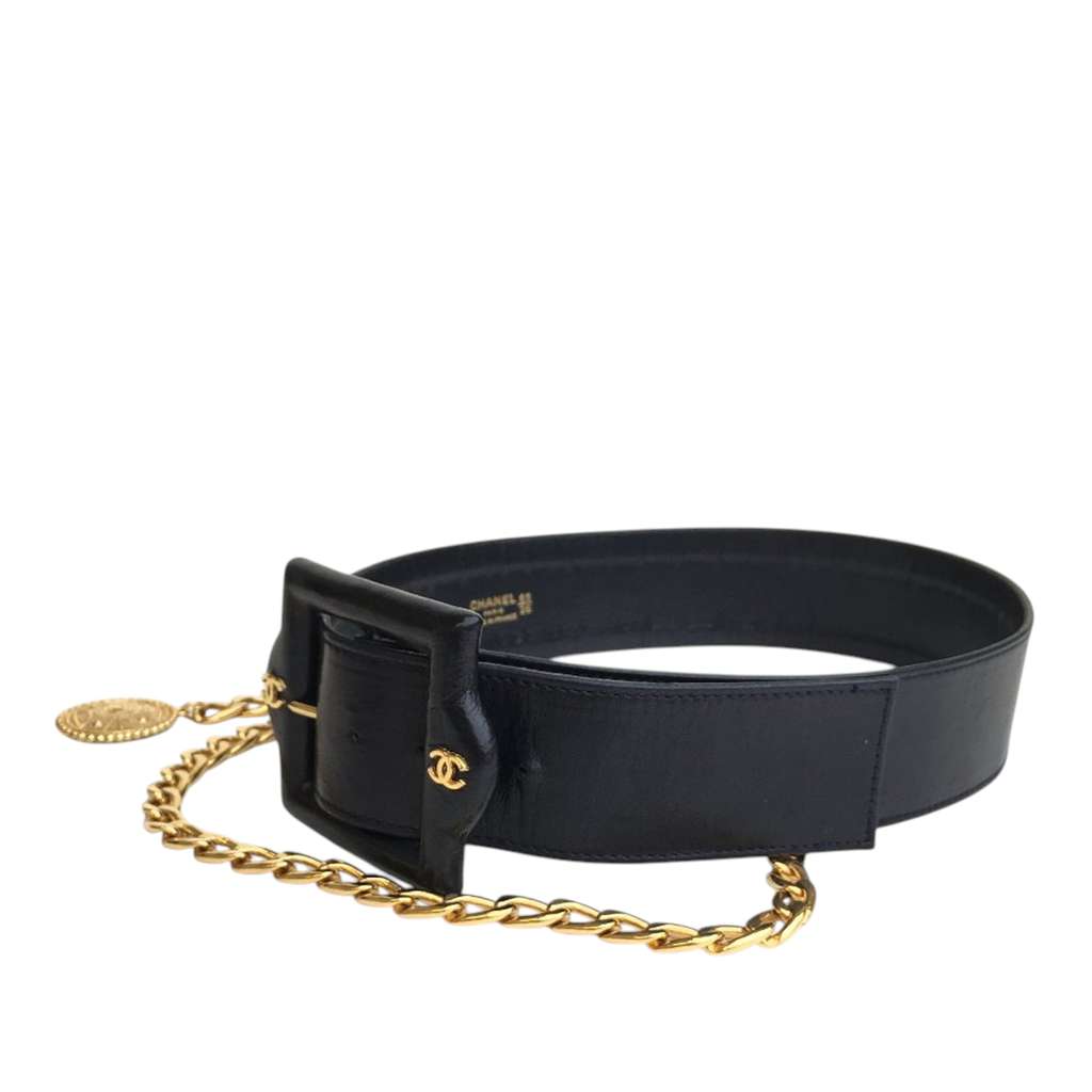 Chanel Vintage Leather Chain Belt - Image 6