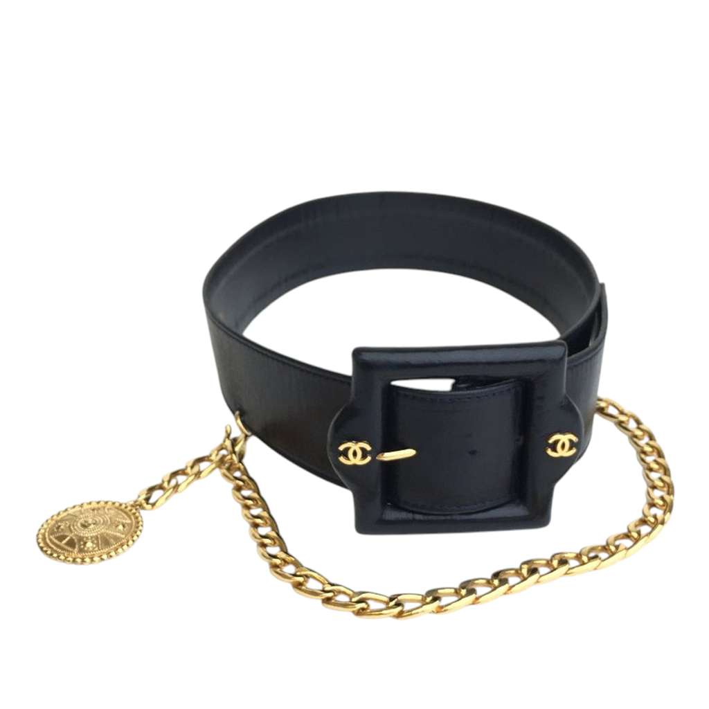 Chanel Vintage Leather Chain Belt - Detail 2