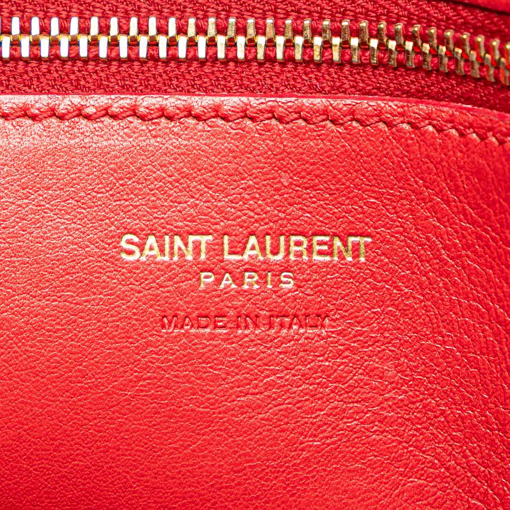 Saint Laurent Small Chevron Calfskin Monogram Cabas Satchel - Side view