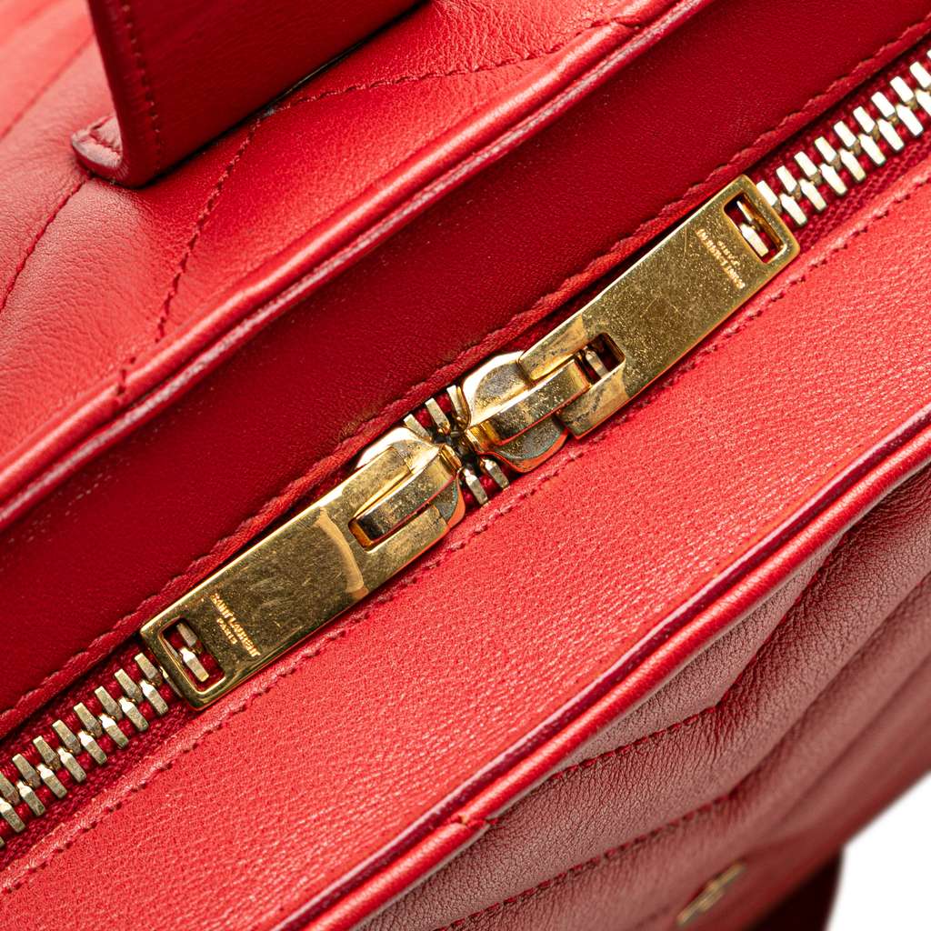 Saint Laurent Small Chevron Calfskin Monogram Cabas Satchel - Detail 2