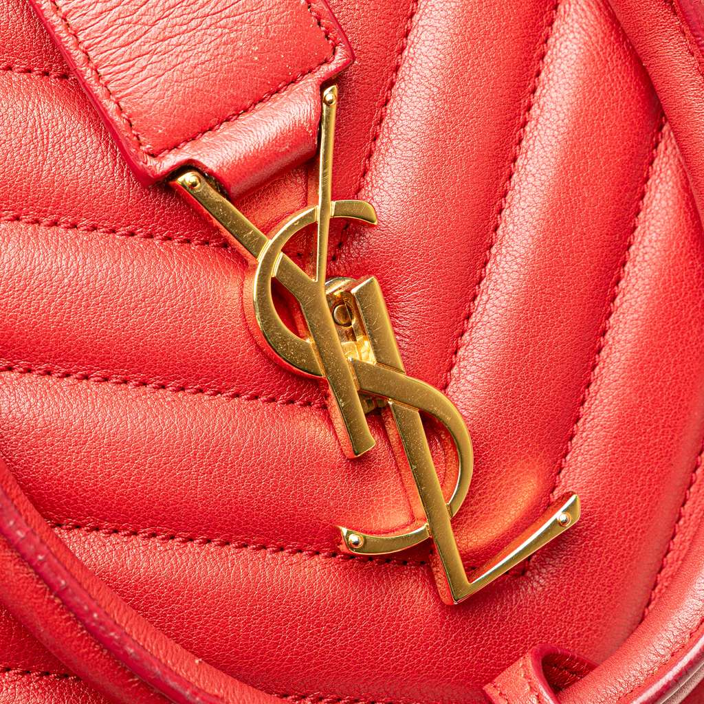 Saint Laurent Small Chevron Calfskin Monogram Cabas Satchel - Image 10