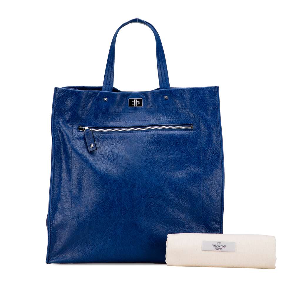 Valentino Leather Rockstud Turnlock Tote - Image 13