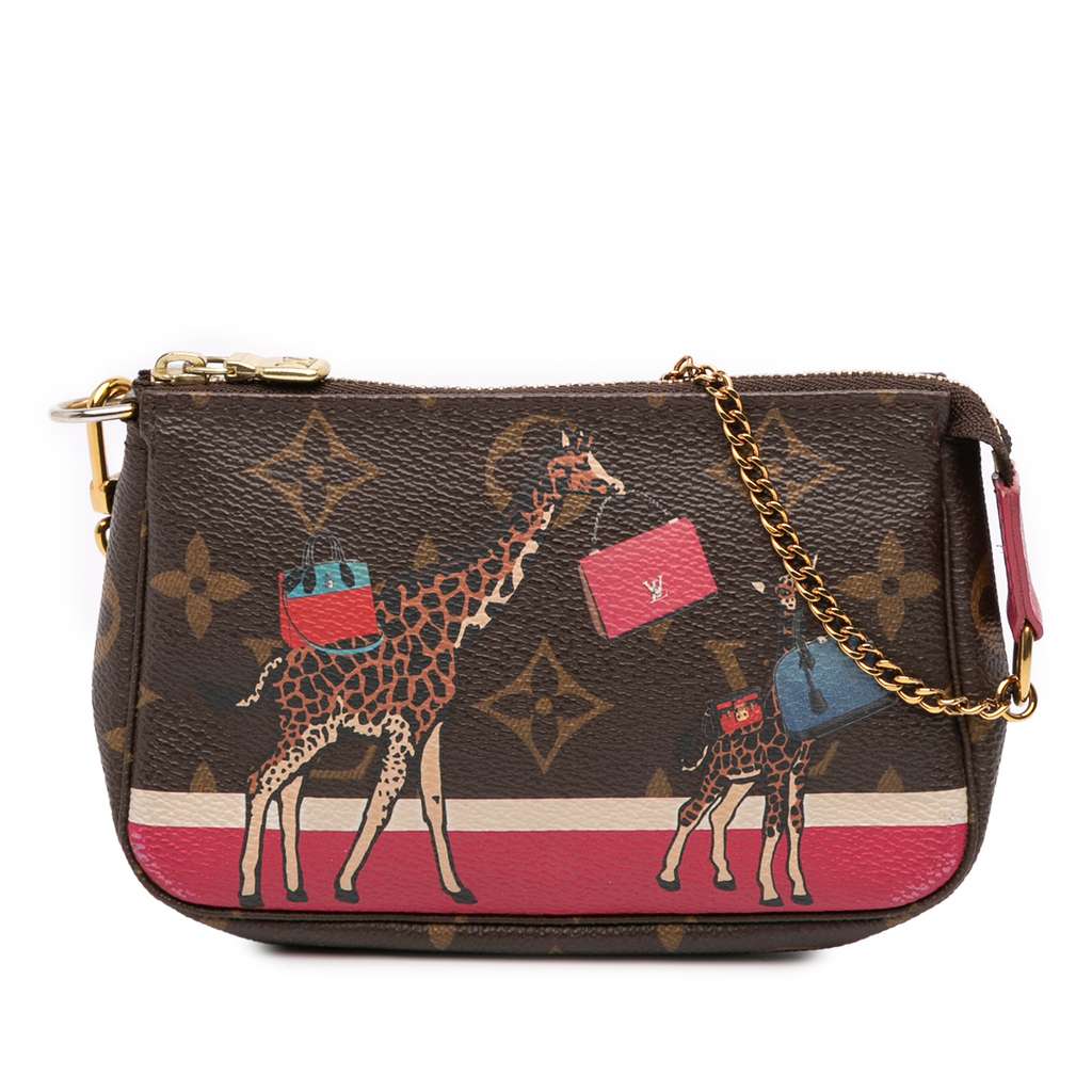 Louis Vuitton Monogram Giraffe Christmas Mini Pochette Accessoires