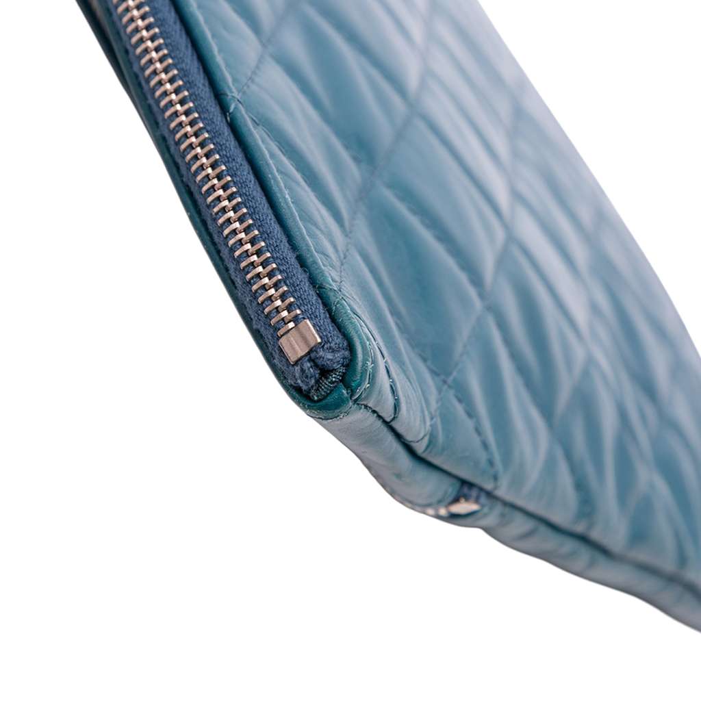 Chanel CC Quilted Lambskin Multi Zip Clutch - Image 10