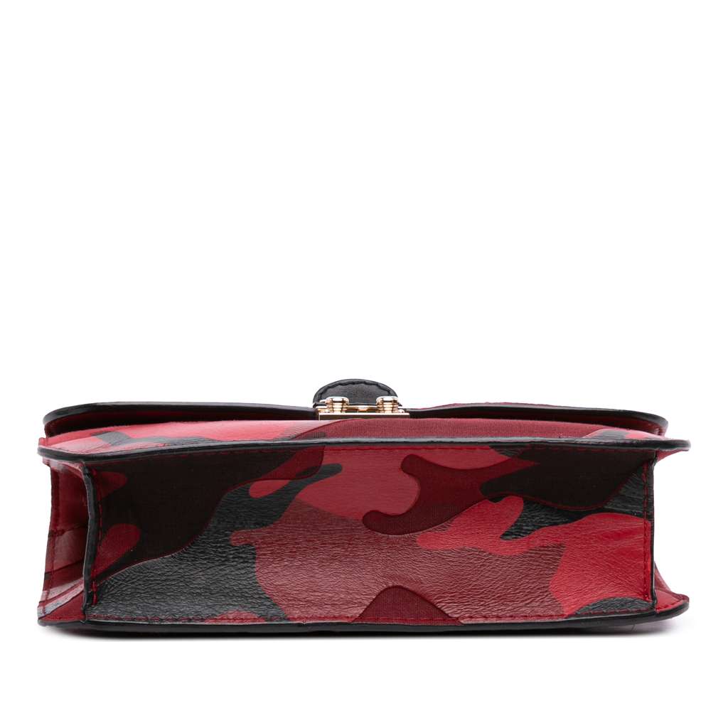 Valentino Medium Nappa and Canvas Camouflage Rockstud Glam Lock Crossbody - 3