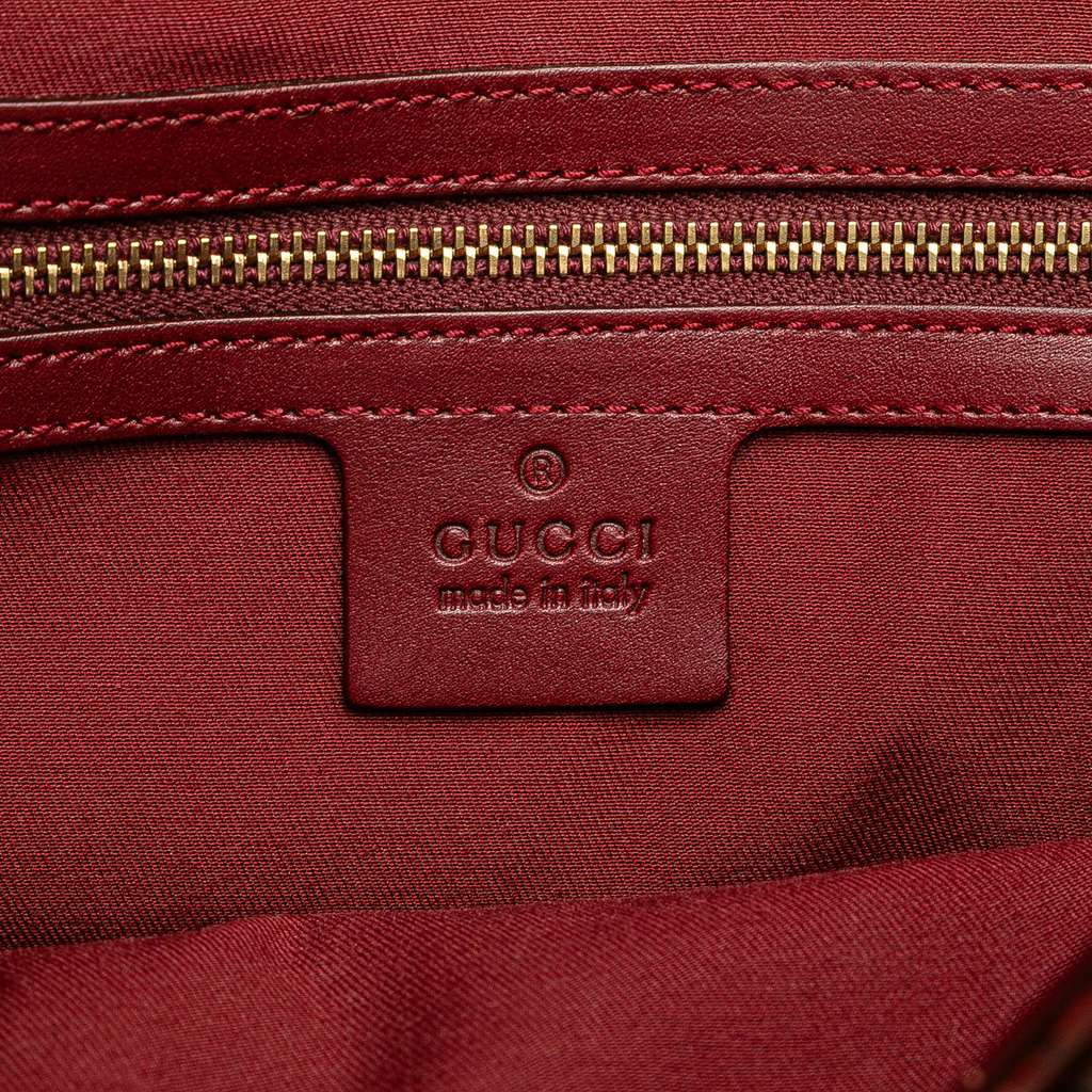 Gucci Embossed Leather Horsebit Jackie Bardot Shoulder Bag - 5