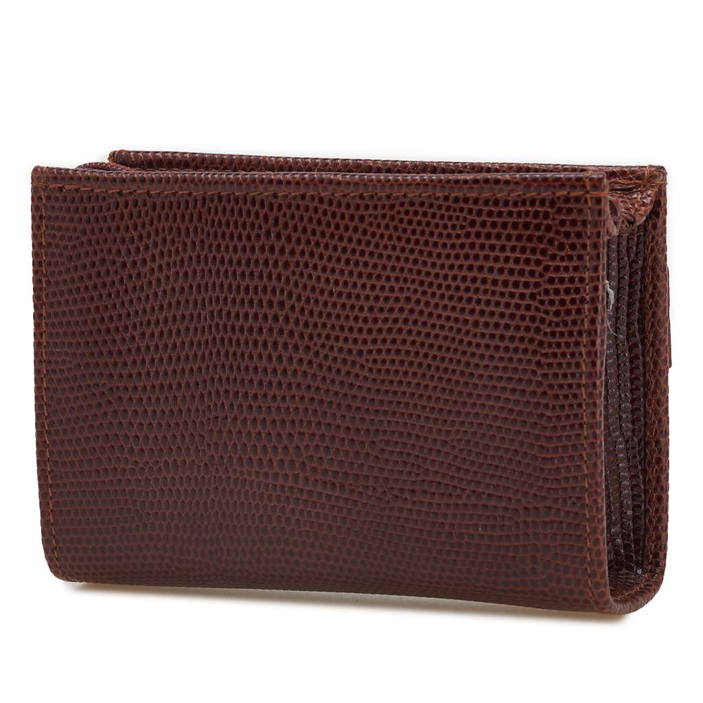 Salvatore Ferragamo Lizard Embossed Leather Vara Coin Pouch - Back view