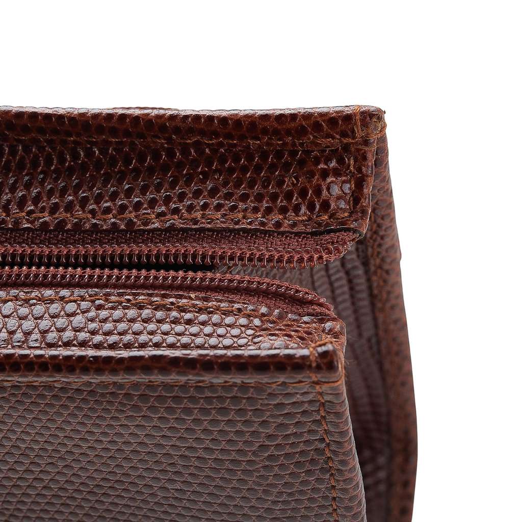 Salvatore Ferragamo Lizard Embossed Leather Vara Coin Pouch - Image 11