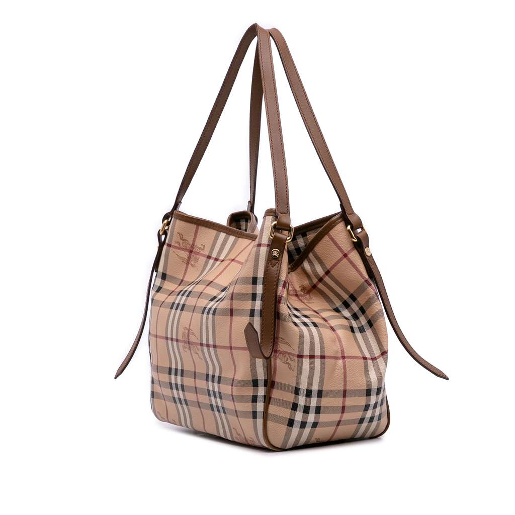 Burberry Small Haymarket Check Coated Canvas Canterbury Tote - Back view