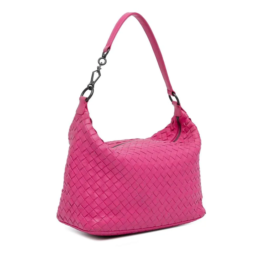 Bottega Veneta Intrecciato Shoulder Bag Pink Leather Good - Back View