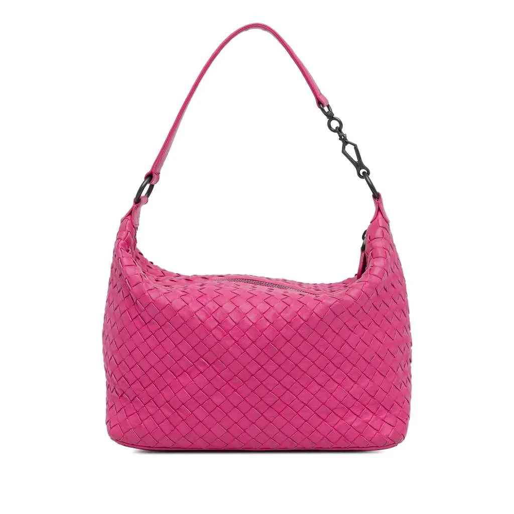 Bottega Veneta Intrecciato Shoulder Bag Pink Leather Good - Inside View