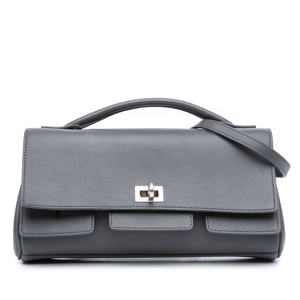 Balenciaga Small Smooth Calfskin Bel Air Clutch On Strap