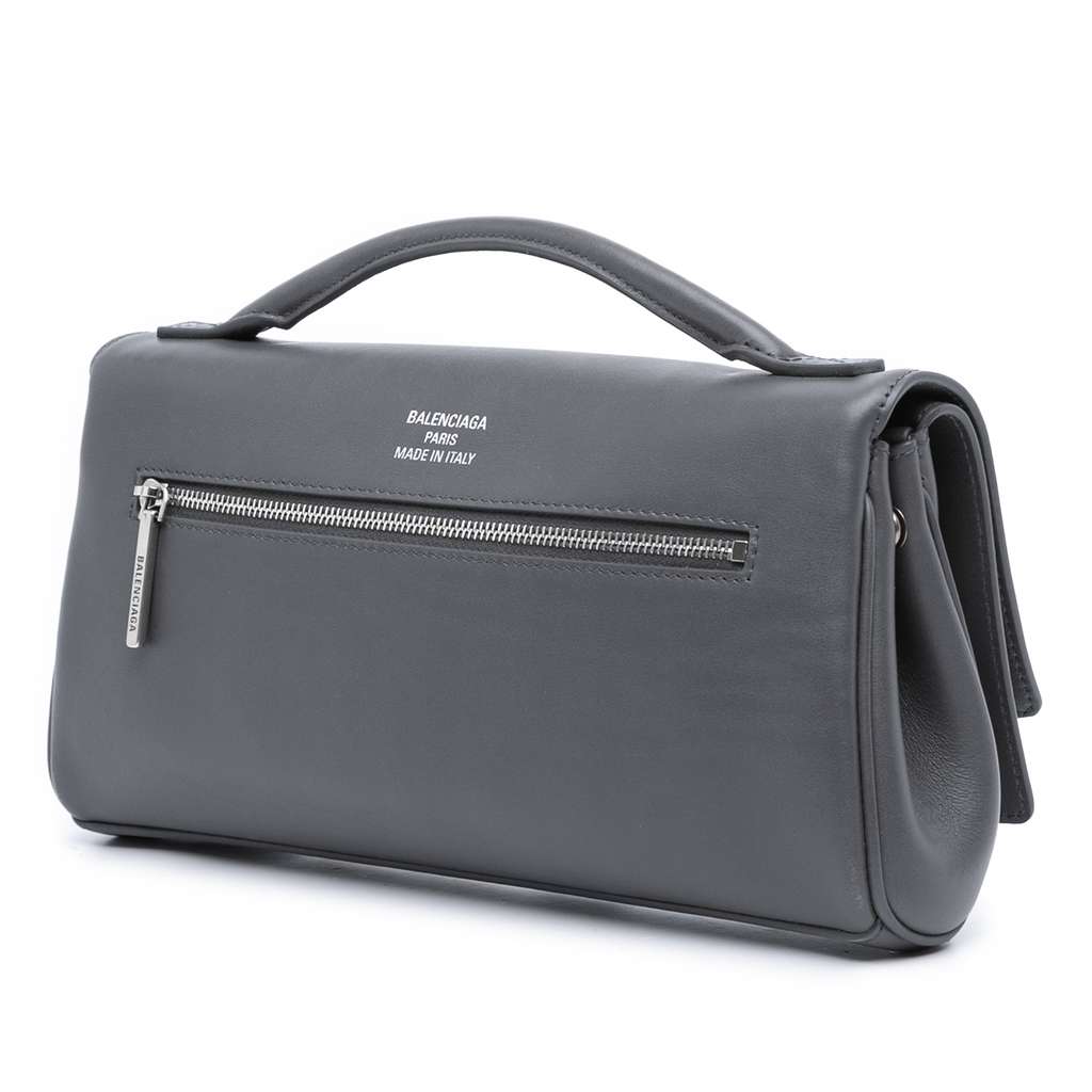 Balenciaga Small Smooth Calfskin Bel Air Clutch On Strap - Back view