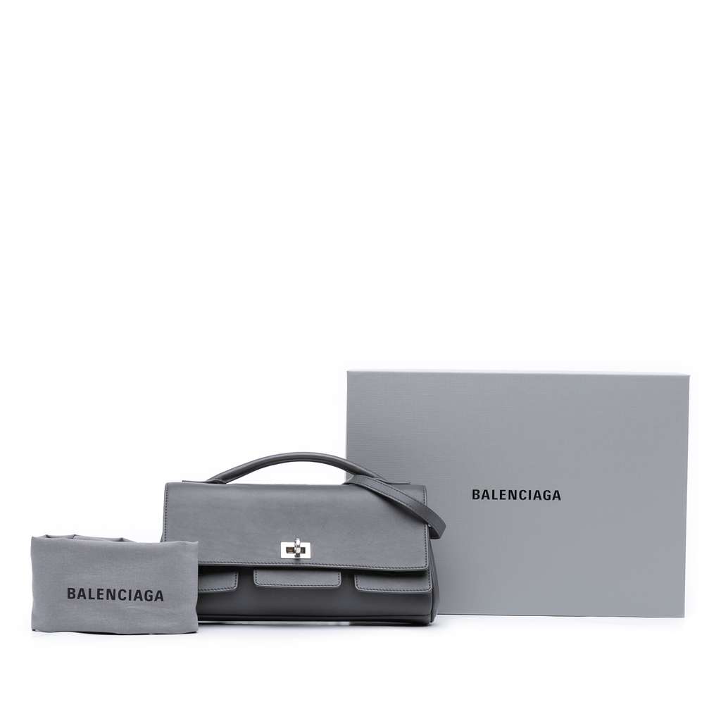 Balenciaga Small Smooth Calfskin Bel Air Clutch On Strap - Image 13