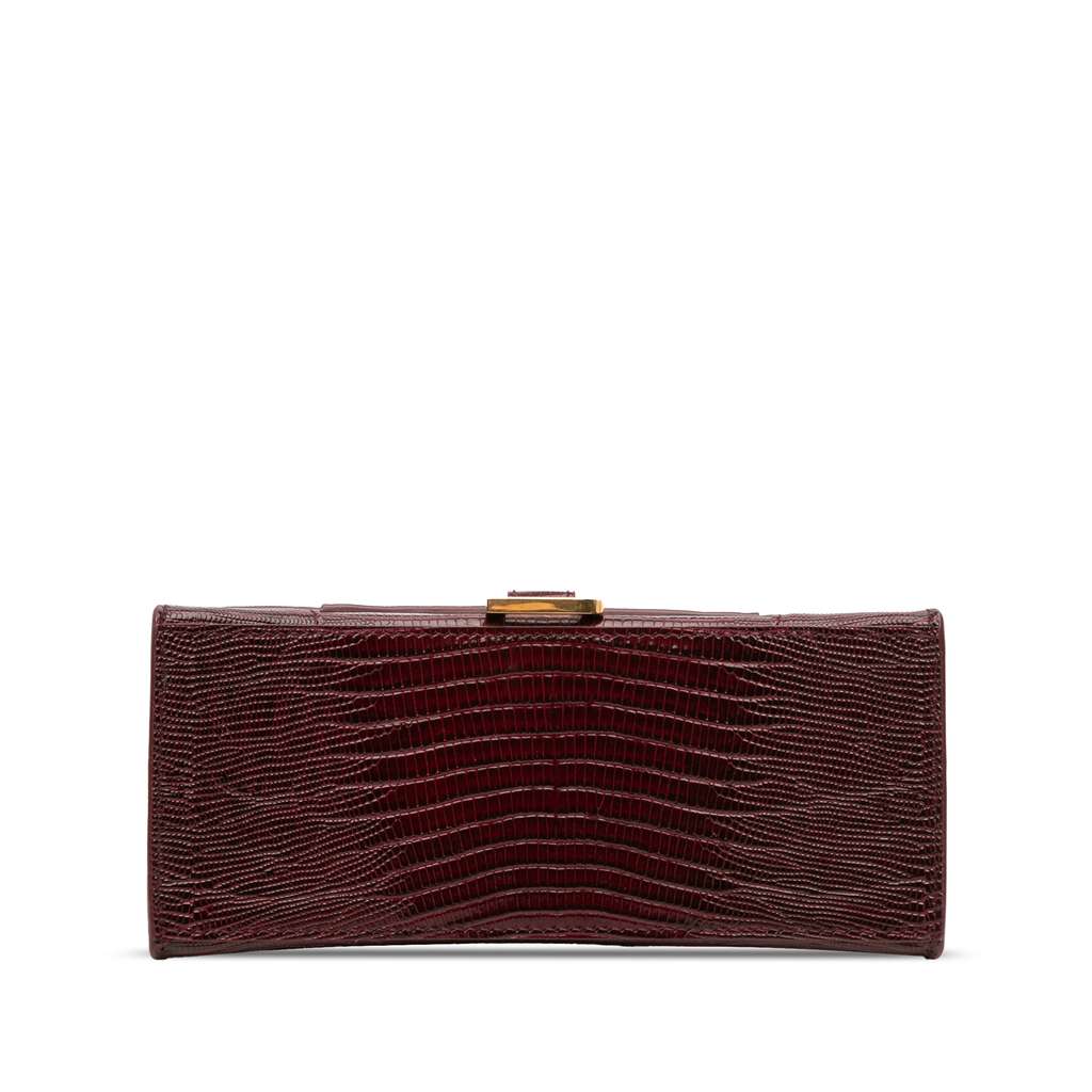 Balenciaga Small Lizard Embossed Calfskin Hourglass Top Handle Bag - 3