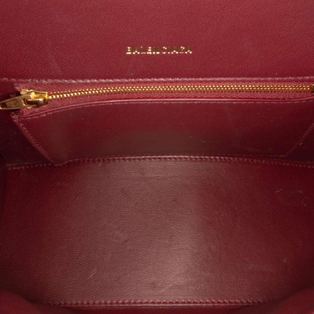 Balenciaga Small Lizard Embossed Calfskin Hourglass Top Handle Bag - 4