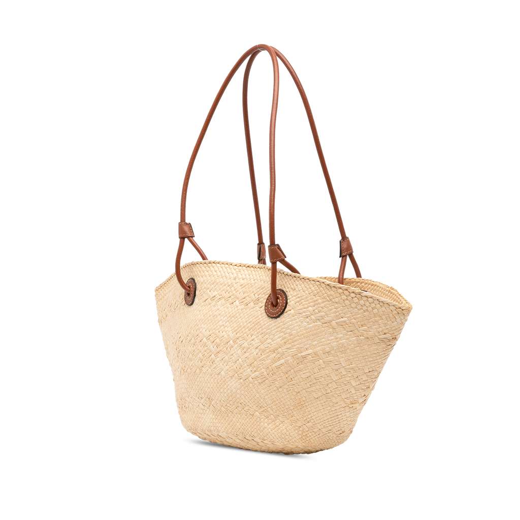Loewe Paulas Ibiza Small Anagram Raffia Tote - Back view