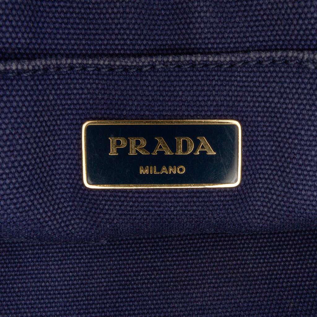 Prada Small Floral Printed Canvas Canapa Satchel - Side view