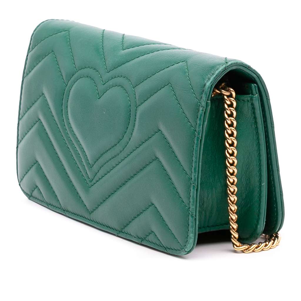 Gucci Mini GG Marmont Matelasse Leather Wallet On Chain - 2