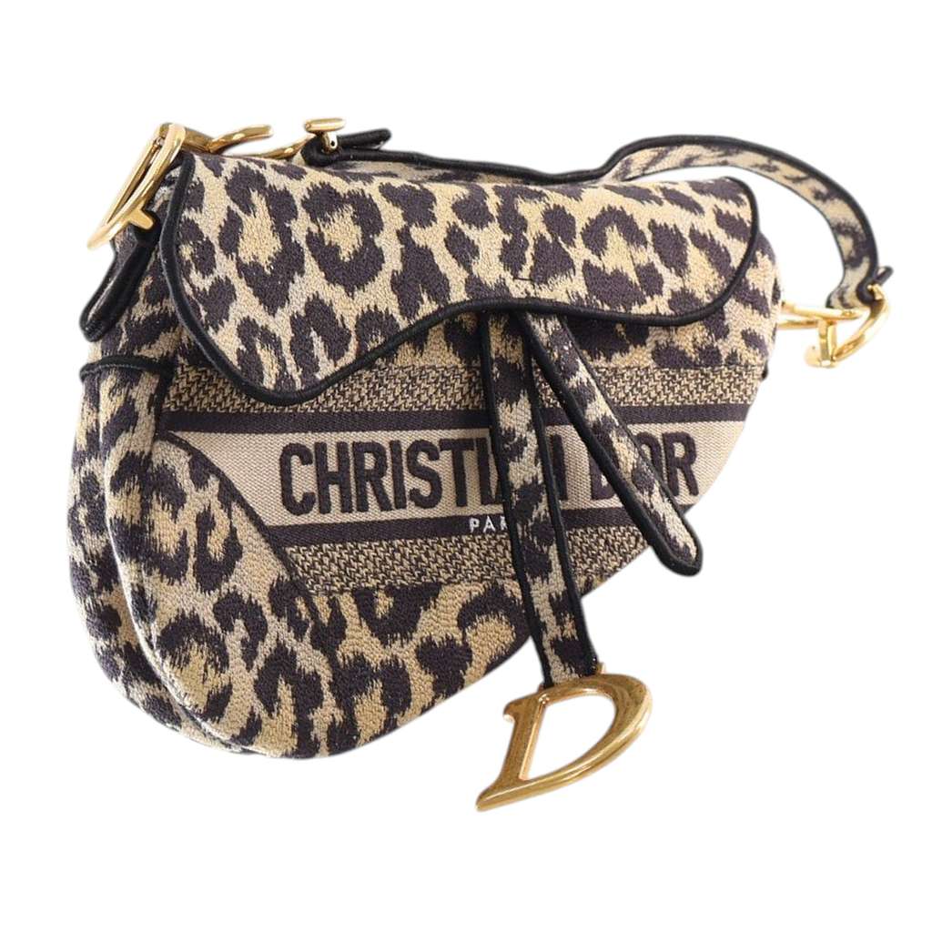 Dior Mizza Embroidered Canvas Leopard Saddle Bag - 2