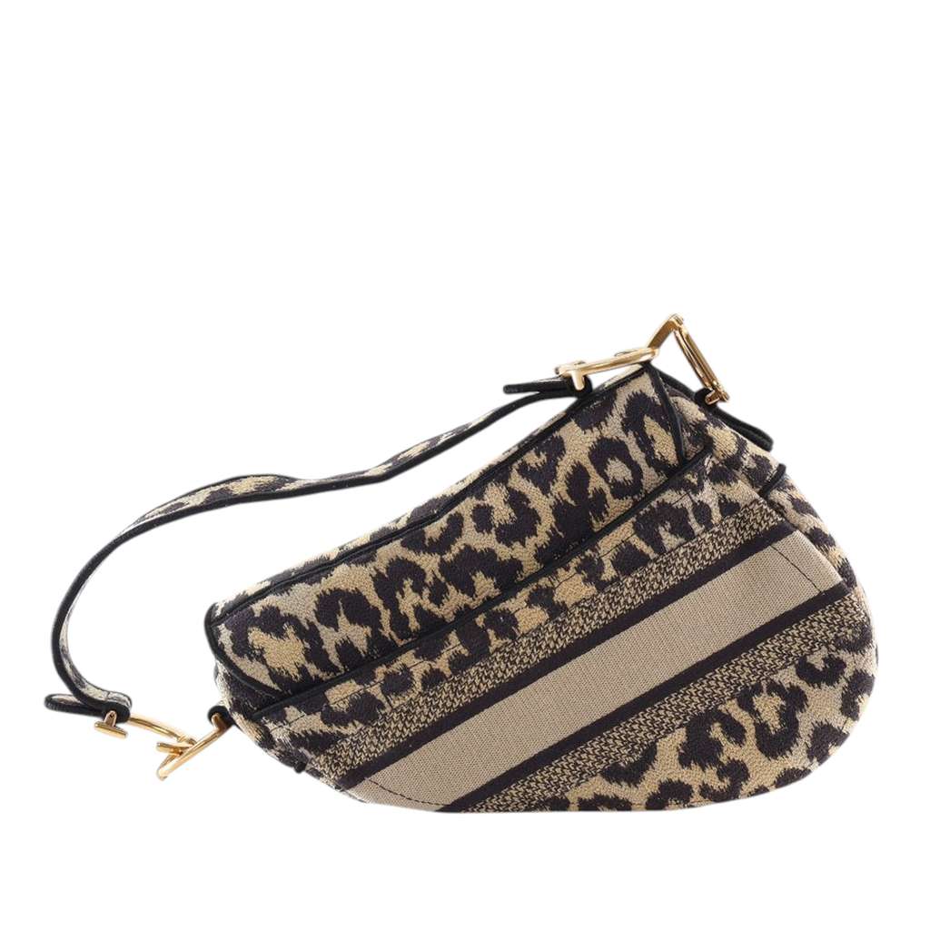 Dior Mizza Embroidered Canvas Leopard Saddle Bag - 3