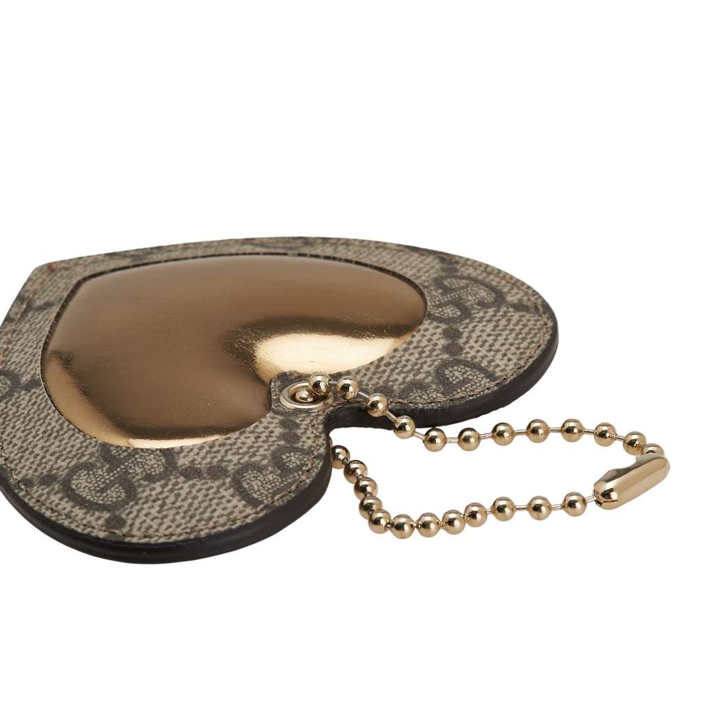 Gucci GG Supreme Heart Charm Key Chain - 3