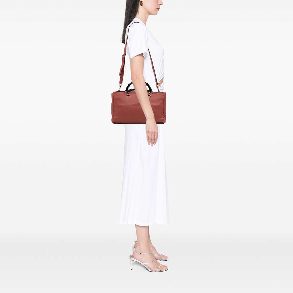 Gucci Medium Calfskin Bamboo Shopper Satchel - Image 13