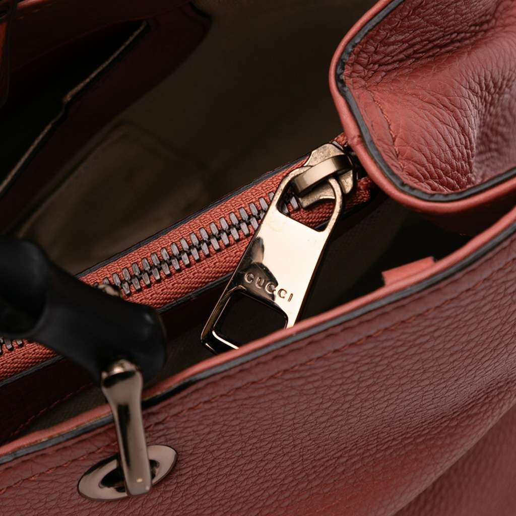 Gucci Medium Calfskin Bamboo Shopper Satchel - Image 10