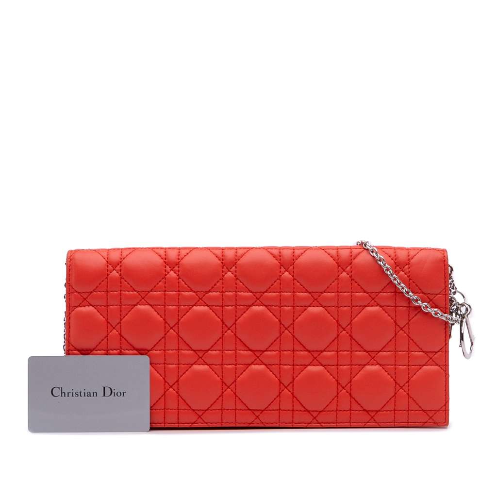 Dior Lambskin Cannage Lady Dior Wallet On Chain - Image 13