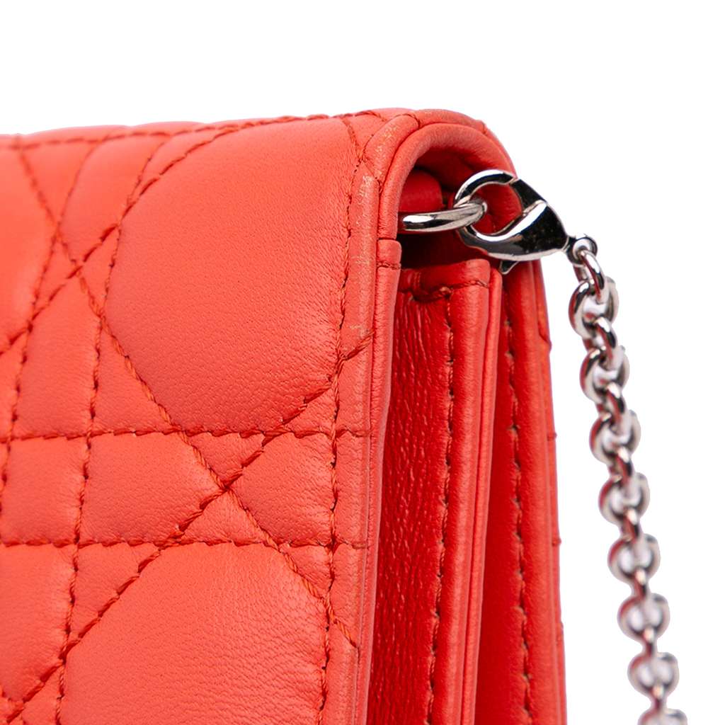 Dior Lambskin Cannage Lady Dior Wallet On Chain - Image 10