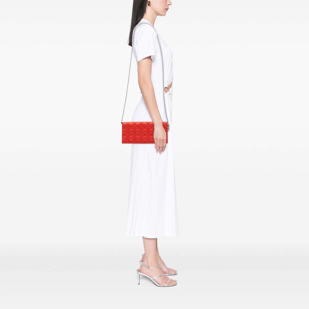 Dior Lambskin Cannage Lady Dior Wallet On Chain - Image 12