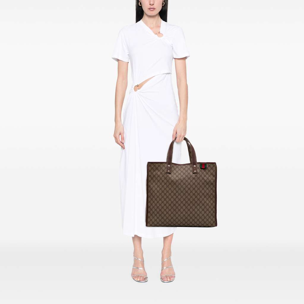 Gucci Large GG Supreme Web Loop Tote - Image 13