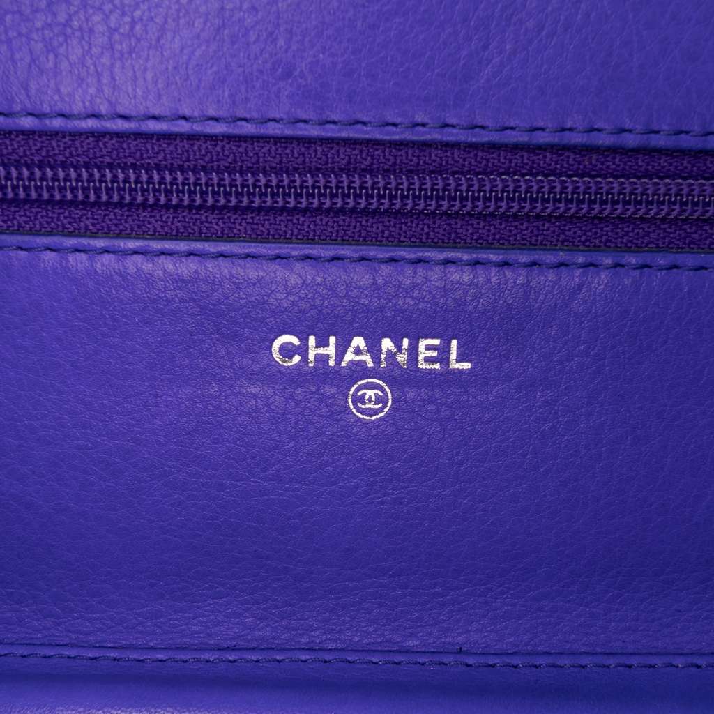 Chanel CC Quilted Calfskin Fancy Wallet On Chain - Side view