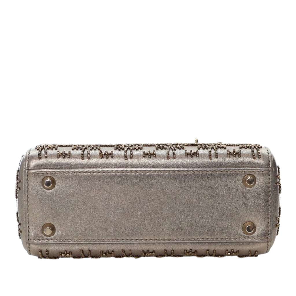 Dior Mini Beaded Metallic Lambskin Cannage Lady Dior - 4