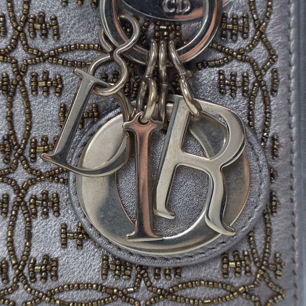 Dior Mini Beaded Metallic Lambskin Cannage Lady Dior - Detail 2
