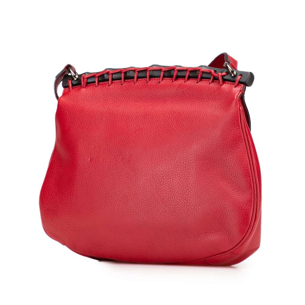 Gucci Medium Leather Bamboo Nouveau Fringe Crossbody - Back view