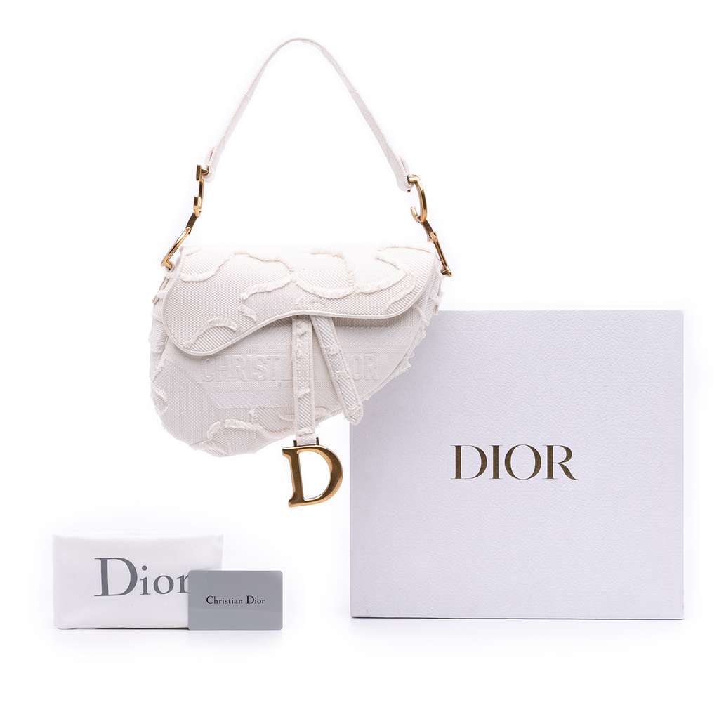 Dior Mini Canvas Embroidered Camouflage Saddle Bag - Image 13