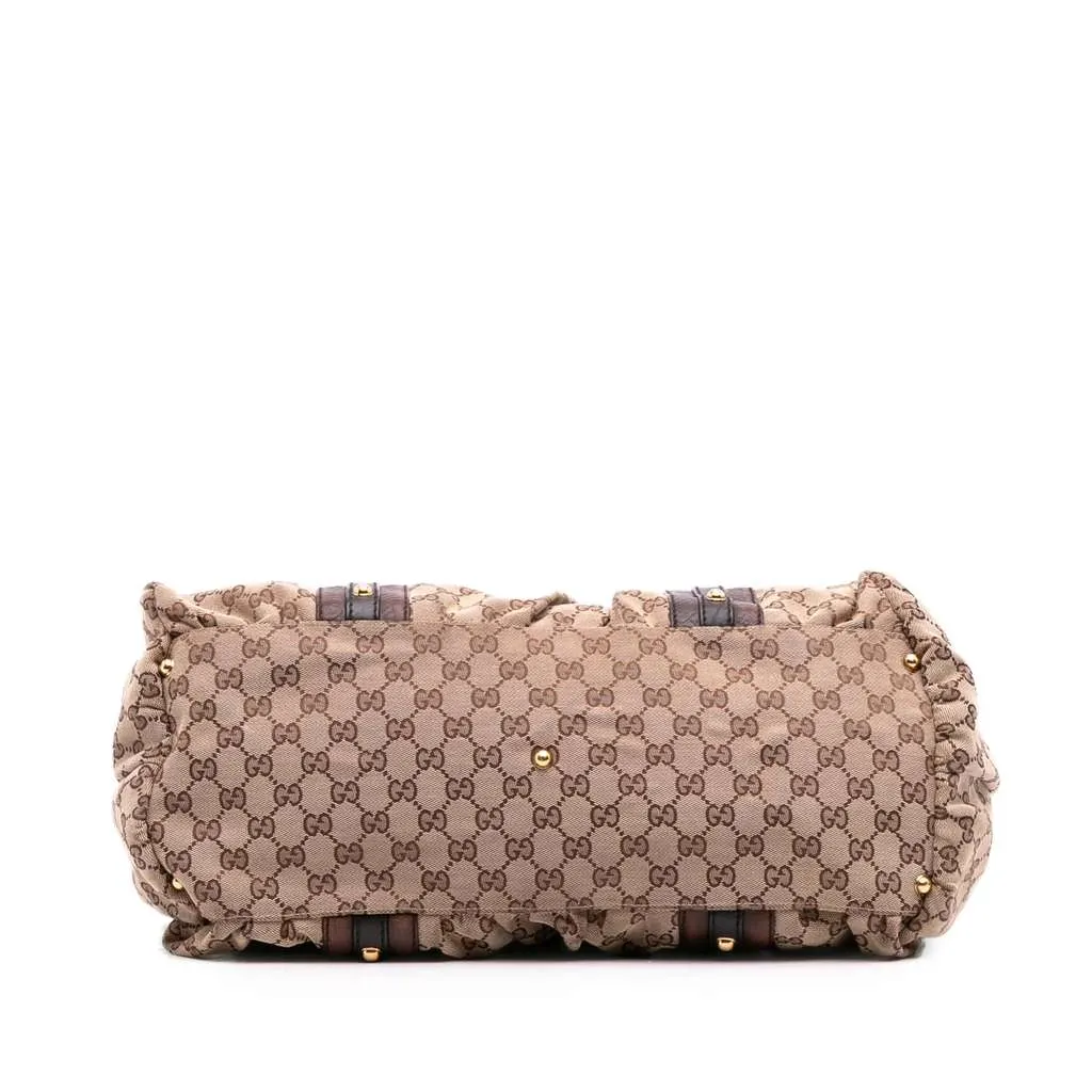 Gucci GG Canvas Interlocking G Tote Brown Canvas Fair - Inside View