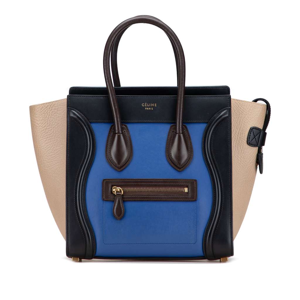 Celine Micro Tricolor Leather Luggage Tote