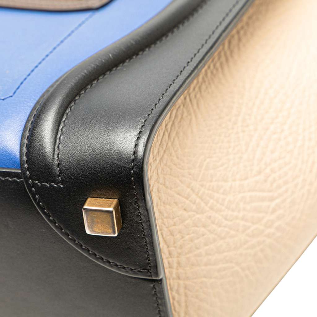 Celine Micro Tricolor Leather Luggage Tote - Image 12