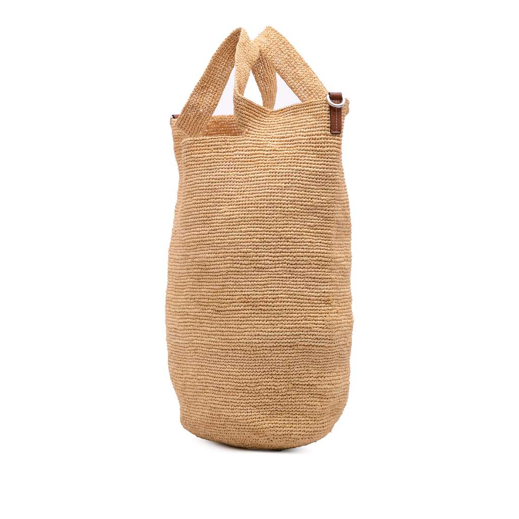 Loewe Mini Raffia Slit Satchel - Back view