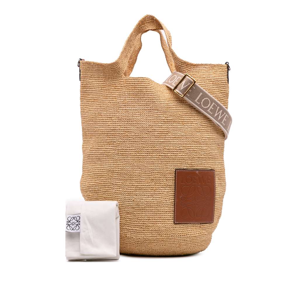 Loewe Mini Raffia Slit Satchel - Image 14